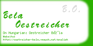 bela oestreicher business card